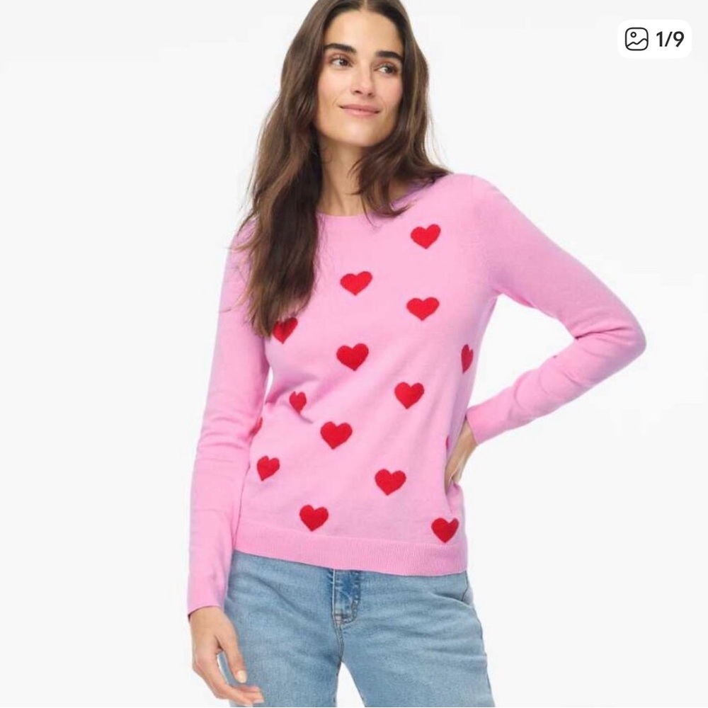 J. Crew Factory Red heart Teddie sweater - large